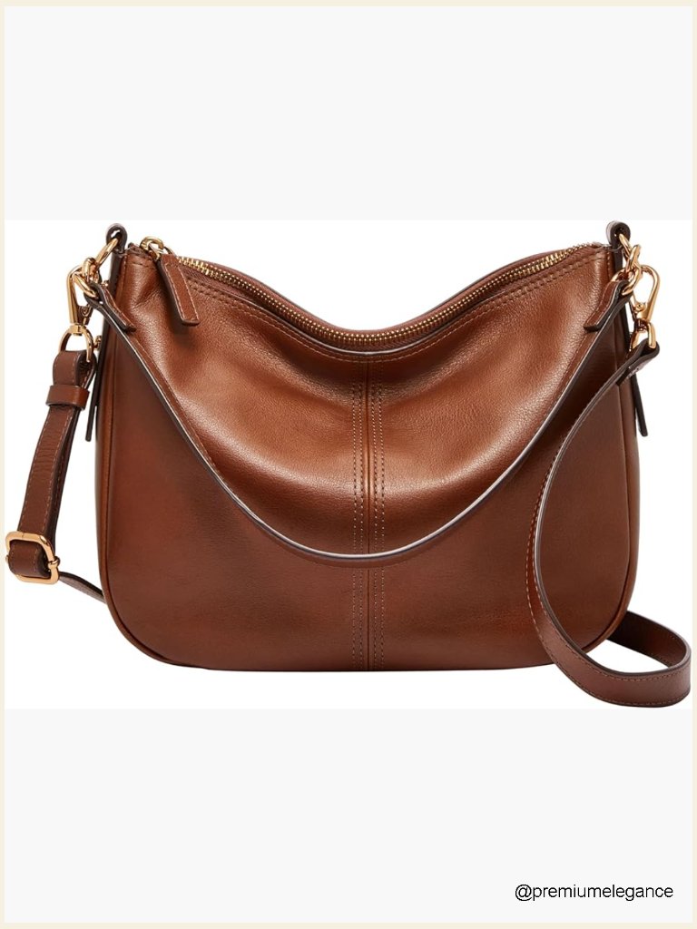 Litehide Leather Crossbody Bag Zipper Closure Adjustable Strap